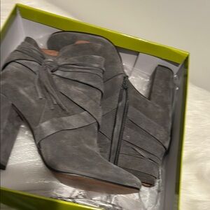 Gray Suede Women's Ankle Boots